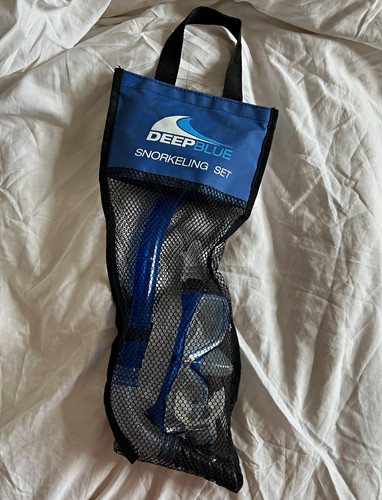 Deep blue mask snorkel set - mask, &